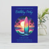 Verjaardag Party-Surfboard Escape- Kaart (Staand voorkant)