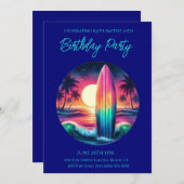 Verjaardag Party-Surfboard Escape- Kaart (Voorkant / Achterkant)