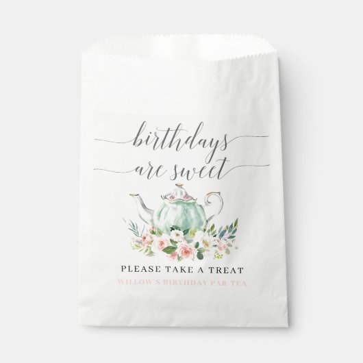 Verjaardag Party Tea Party Verjaardagen zijn zoet Bedankzakje (Voorkant)