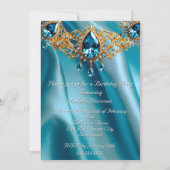 Verjaardag Party Zijdeblauw Topaas juweel Goud Kaart (Achterkant)