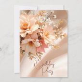  Verjaardag Party Zijdeperzik Roze Bloemen Kaart (Voorkant)