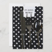 Verjaardag Party-zwart zilverwerk Kaart (Voorkant)