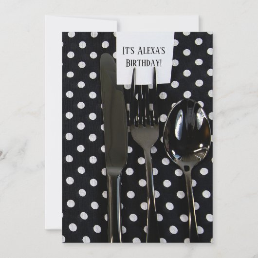 Verjaardag Party-zwart zilverwerk Kaart (Voorkant)