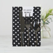 Verjaardag Party-zwart zilverwerk Kaart (Staand voorkant)
