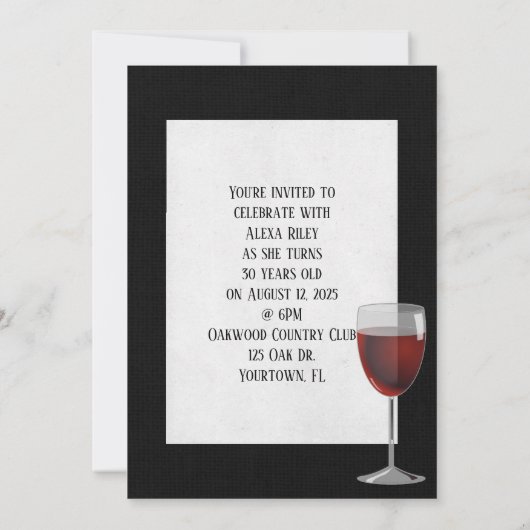 Verjaardag Party-zwart zilverwerk Kaart (Achterkant)