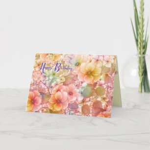 Verjaardag pastel bloementuin kaart