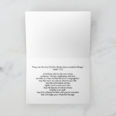 Verjaardag, pastoor, witte pelikaan op een rots kaart (Binnen)