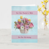 Verjaardag, pastoor's vrouw, kleurrijke bloemen kaart (Gele Bloem)