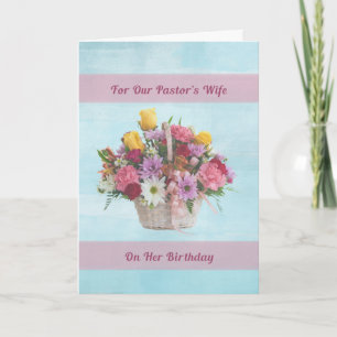 Verjaardag, pastoor's vrouw, kleurrijke bloemen kaart