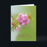 Verjaardag, Pastor's Wife, Kersenbloesems, Religie Kaart<br><div class="desc">Deze mooie roze kersenbloesems samen met het citaat uit het Oude Testament maken een prachtige cover voor dit verjaardagsfeest wenskaart. Voel je vrij om de binnenkant te veranderen om aan je behoeften te voldoen.</div>
