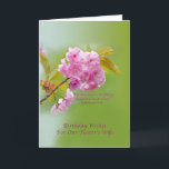 Verjaardag, Pastor's Wife, Kersenbloesems, Religie Kaart<br><div class="desc">Deze mooie roze kersenbloesems samen met het citaat uit het Oude Testament maken een prachtige cover voor dit verjaardagsfeest wenskaart. Voel je vrij om de binnenkant te veranderen om aan je behoeften te voldoen.</div>