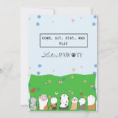 Verjaardag Paw-ty Leuke Puppy Honden Uitnodiging (Achterkant)