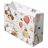 Verjaardag Paws Gift Bag Groot Cadeauzakje (Voorkant Gekanteld)