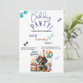 Verjaardag Pawty Dachshund Hond Gepersonaliseerde  Kaart (Staand voorkant)