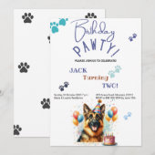 Verjaardag Pawty Duitse Herder Hond Verjaardag Kaart (Voorkant / Achterkant)