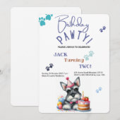 Verjaardag Pawty Miniatuur Schnauzer Hond Verjaard Kaart (Voorkant / Achterkant)