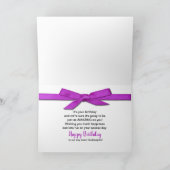 Verjaardag, Peetdochter, ZEBRA, BOOG FUSCHIA Kaart (Binnen)