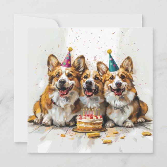 Verjaardag Pembroke Welsh Corgi Dogs (Voorkant)