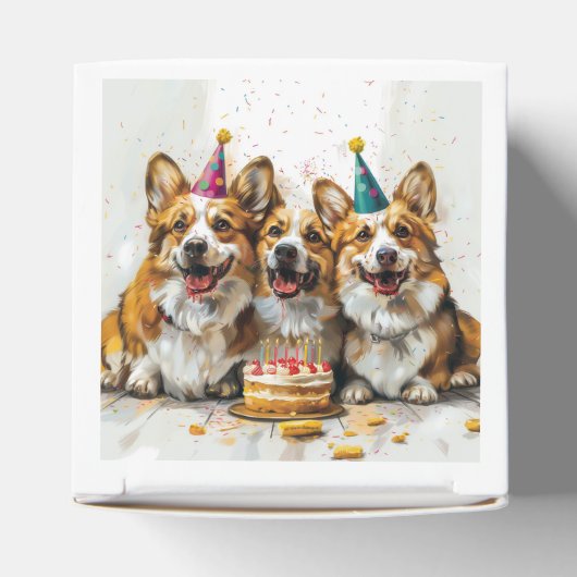 Verjaardag Pembroke Welsh Corgi Dogs Bedankdoosjes (Bovenkant)