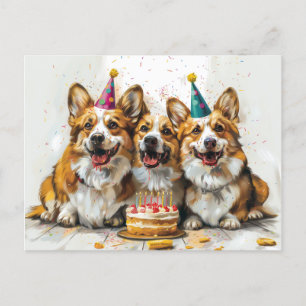 Verjaardag Pembroke Welsh Corgi Dogs Briefkaart