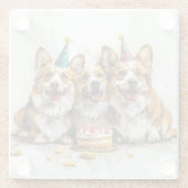 Verjaardag Pembroke Welsh Corgi Dogs Glazen Onderzetter (Achterkant)