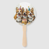 Verjaardag Pembroke Welsh Corgi Dogs Handwaaier (Achterkant)