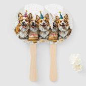 Verjaardag Pembroke Welsh Corgi Dogs Handwaaier (Voorkant en achterkant)