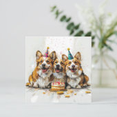 Verjaardag Pembroke Welsh Corgi Dogs Kaart (Staand voorkant)