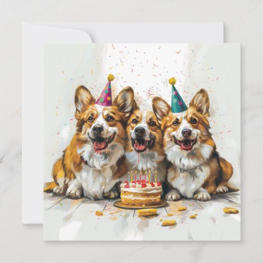 Verjaardag Pembroke Welsh Corgi Dogs Kaart (Voorkant)