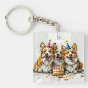 Verjaardag Pembroke Welsh Corgi Dogs Sleutelhanger