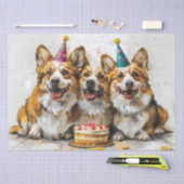 Verjaardag Pembroke Welsh Corgi Dogs Tissuepapier (Craft)
