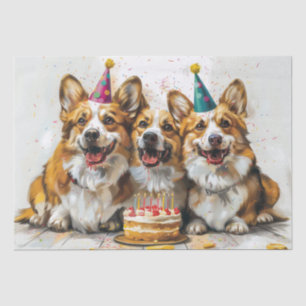 Verjaardag Pembroke Welsh Corgi Dogs Tissuepapier