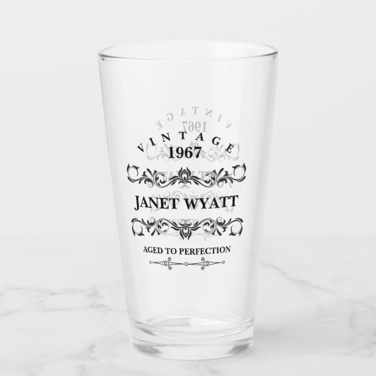 Verjaardag per jaar Glas (Achterkant)