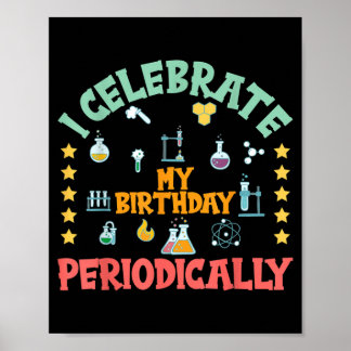 Verjaardag Periodiek Vieren Wiskunde Geek Verjaard Poster