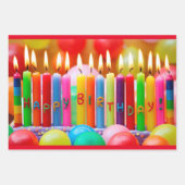 Verjaardag Personaliseer Naam Gelukkig Kleurrijk 3 Inpakpapier Vel (Voorkant)