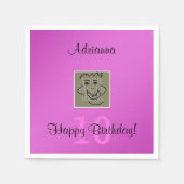 Verjaardag Persoonlijke foto en aangepaste tekst R Servetten (Voorkant)