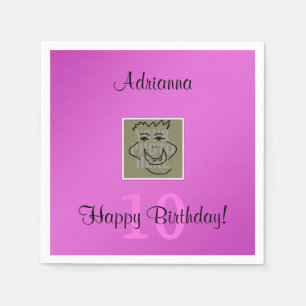 Verjaardag Persoonlijke foto en aangepaste tekst R Servetten