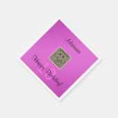 Verjaardag Persoonlijke foto en aangepaste tekst R Servetten (Hoek)