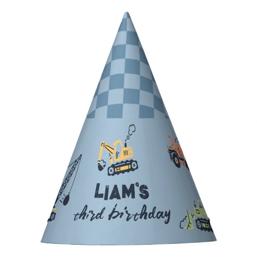 Verjaardag Pet voor moderne bouwtruck Feesthoedjes (Voorkant)