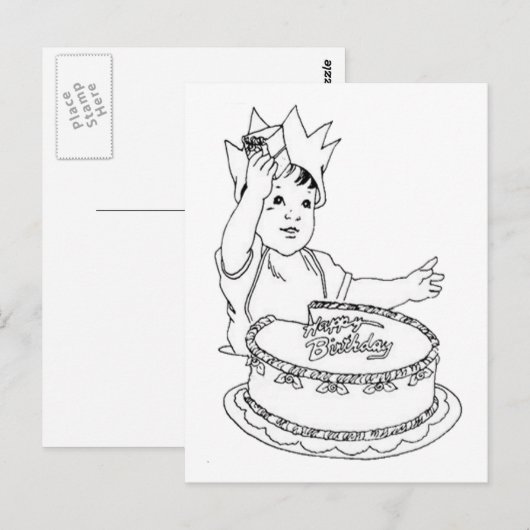 Verjaardag Peuter Briefkaart (Voorkant / Achterkant)