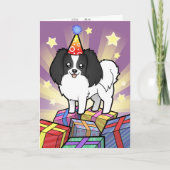 Verjaardag Phalene / Japanse Chin Kaart (Voorkant)