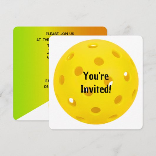 Verjaardag Pickleball Party Kaart (Voorkant / Achterkant)