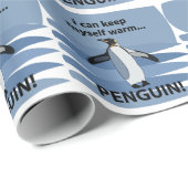 Verjaardag Pinguïn Schattig Dier Grappig Cadeaupapier (Rol Hoek)