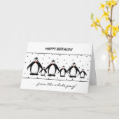 VERJAARDAG - PINGUÏNS - VAN HELE BENDE KAART (Gele Bloem)