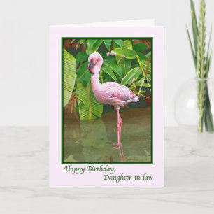 Verjaardag, Pink Flamingo, schoondochter Kaart