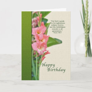 Verjaardag, Pink Gladiolus Kaart