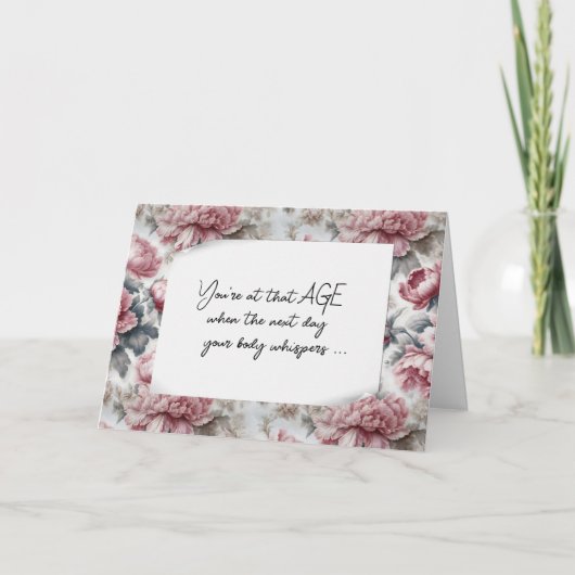 Verjaardag Pink Peony Humor Kaart (Voorkant)