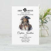 Verjaardag Pirate Jolly Roger Uitnodiging (Staand voorkant)