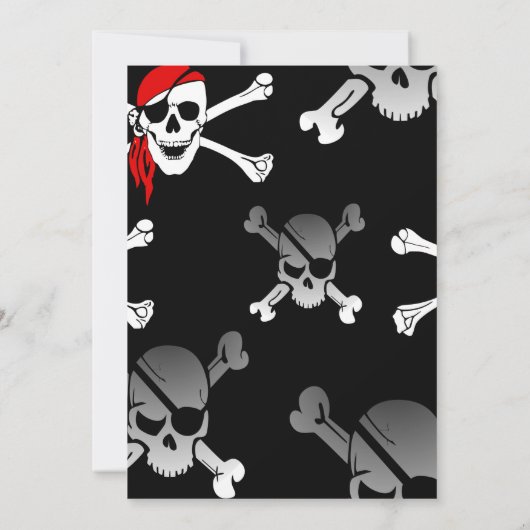 Verjaardag Pirate Jolly Roger Uitnodiging (Achterkant)