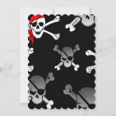 Verjaardag Pirate Jolly Roger Uitnodiging (Achterkant)